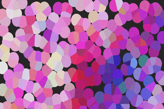 Artistic abstract mosaic of vibrant pink and purple geometric shapes creating a compelling digital art pattern