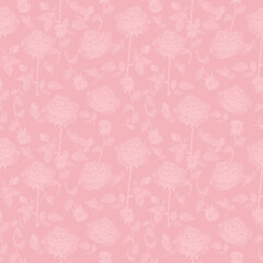 Fototapeta premium Seamless monochrome pattern with Roses