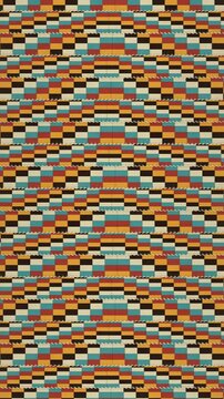 Seamless Looping Retro Zigzag Pattern with Pulsating Geometric Textile Texture in Motion