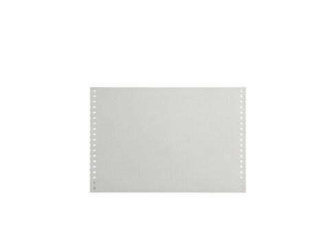 Blank continuous feed printer paper sheet isolated on transparent background for professional office documentation