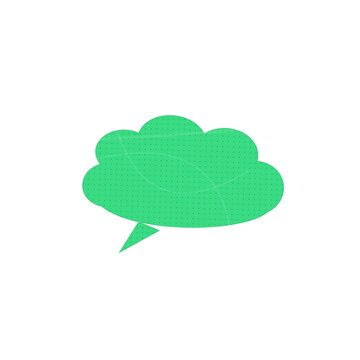 Green speech thought bubble with speech line icon isolated on transparent background