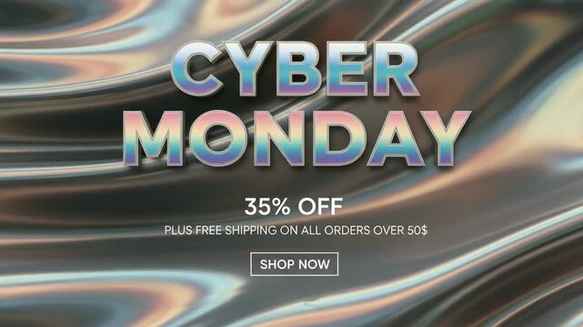 Cyber monday sale banner with 35 percent off