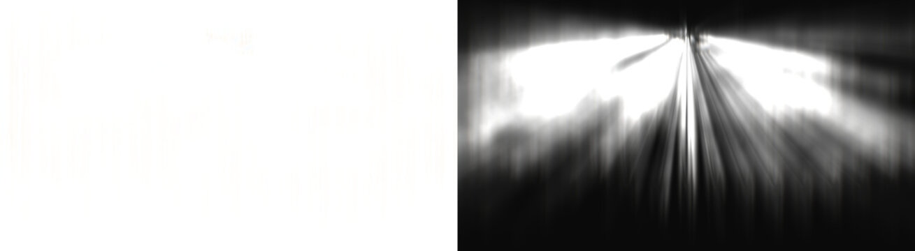 PNG image of Radiant light burst featuring dynamic vertical streaks with glowing white illumination and high contrast artistic motion blur on transparent background