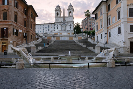Piazza de spagna(Spanish Steps) in rome, italy at twilight