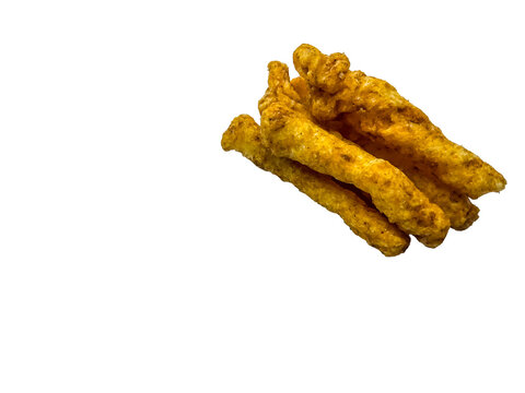 Crispy Indian Corn Kurkure Snacks Stack perfect for junk food concepts, spicy food illustrations, and traditional South Asian tea-time finger food graphics.