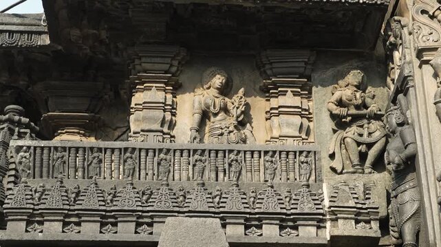 Hoysaleswara Temple is a 12th-century Hindu temple built during the Hoysala Empire in Halebidu, Karnataka, India. It is renowned for its exceptionally detailed soapstone carvings