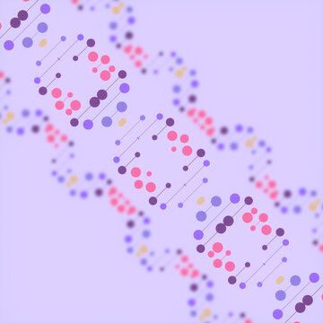 Vibrant 3D DNA Helix with Depth of Field