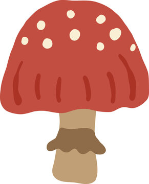 cute mushroom vegetable food vector cartoon illustration