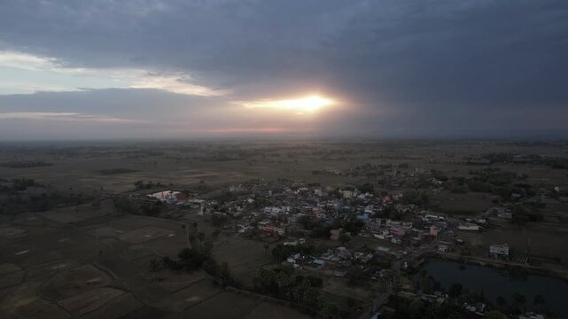 Aerial drone footage of Mandar Parvat in Banka, Bihar, showcasing the sacred hill, lush green landscape, surrounding countryside and historic pilgrimage site linked to Samudra Manthan.
