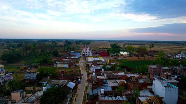 Aerial drone footage of Mandar Parvat in Banka, Bihar, showcasing the sacred hill, lush green landscape, surrounding countryside and historic pilgrimage site linked to Samudra Manthan.
