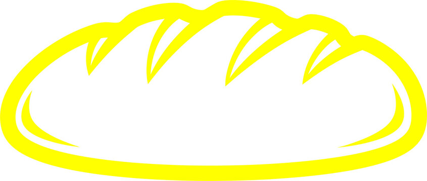 Yellow bread loaf icon. Simple bakery food illustration for menu design.