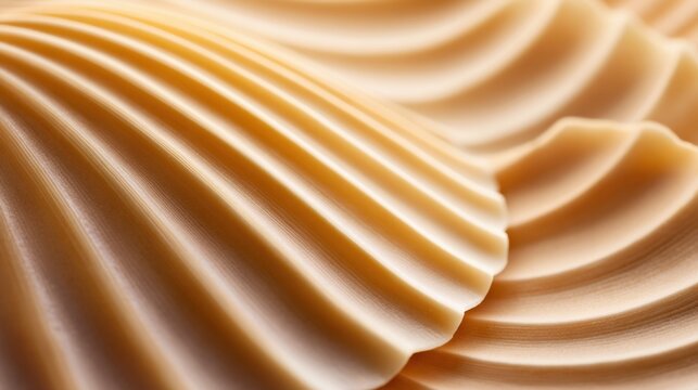 Detailed close-up view of finely rippled shell surfaces, showcasing smooth textures and colors