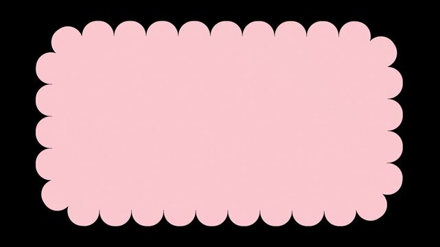 Retro scalloped cute pastel picture frame vintage label animation loop