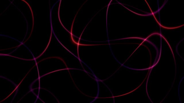 Red curve line animation background featuring fluid neural network strands for biological science themes and creative abstract video displays.