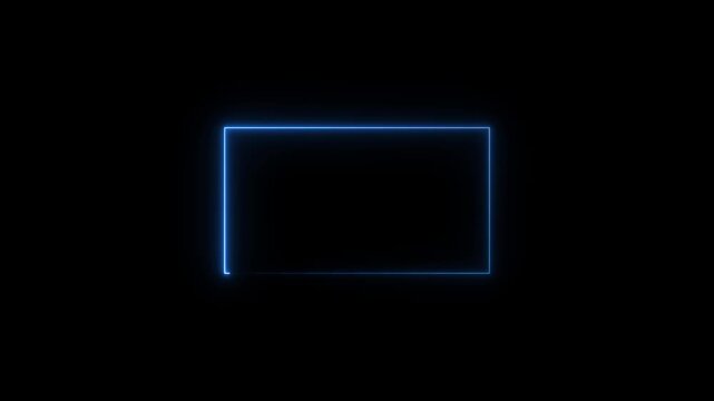 neon frame animation, glowing light border, bright rectangular neon outline, soft electric shine edge, clean alpha background, minimal light box effect, futuristic neon border loop. 4K video