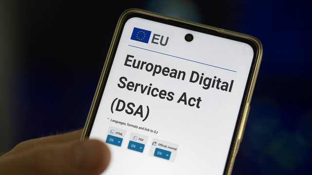 July 4th 2026 France. Close-up on DSA European Digital Services Act.