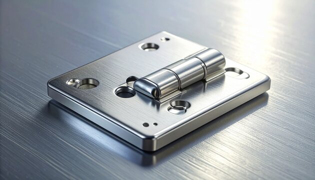 Precision machined metal component on industrial surface.