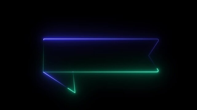 Red ribbon banner label shape with folded tail for sale, promotion motion graphics 4k video
