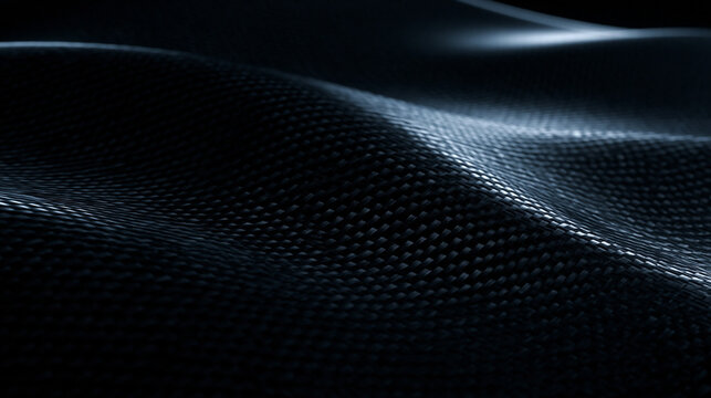 Abstract Dark Carbon Fiber Texture Background with Waves