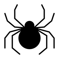 Spider Solid Icon, Insect Arachnid Halloween Creature © Simple Glyphs