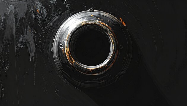 Close up view of a dark brass trombone bell.