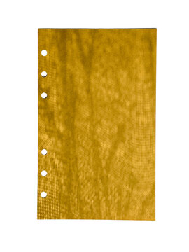 Vertical Notebook Sheet Isolated On White Background Vintage Paper