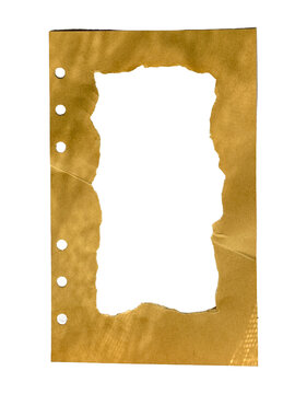 Portrait Torn Paper Frame Isolated On White Background Design