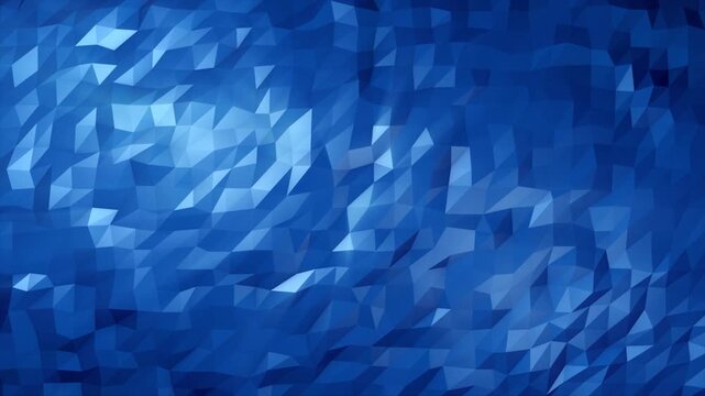 Abstract blue looped seamless low poly triangular mesh background, 4k video, 60 fps