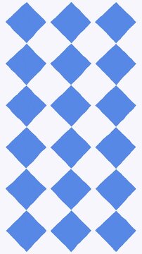 Blue and white vertical checkered pattern vertical looping hand drawn animated background