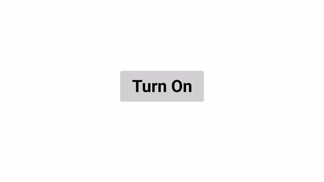 Turn On Button Click Animation with Hand Pointer and Mouse Cursor Interaction on Transparent Background, Power Control UI, 4K Motion Graphics
