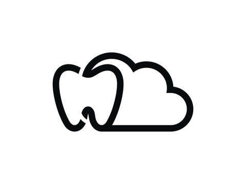 minimalist tooth and cloud logo