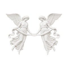 Fototapeta premium PNG Elegant angelic figures holding a flowing ribbon.
