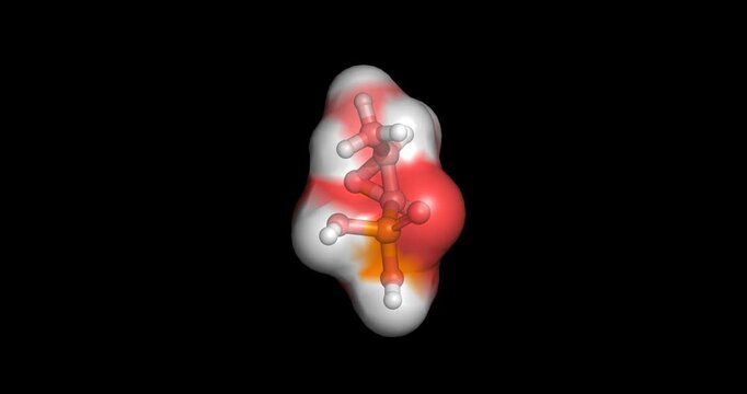 Fosfomycin, broad-spectrum epoxide antibiotic, 3D molecule spinning, 4K