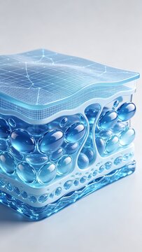 Transparent Skin Structure with Water Droplets for Skincare