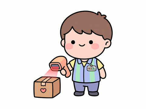 chibi mascot character illustration, painting art set