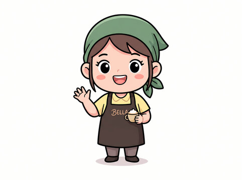 chibi mascot character illustration, painting art set
