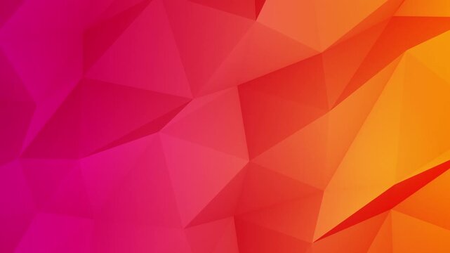 Vibrant Pink Orange Low Poly Abstract Geometric Background Loop Animation