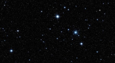 Fototapeta premium Stunning Deep Space Background with Bright Shining Stars and a Distant Star Cluster in the Night Sky