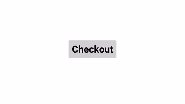 Checkout Button Click Animation with Hand Pointer and Mouse Cursor Interaction on Transparent Background, Online Shopping Checkout UI, 4K Motion Graphics