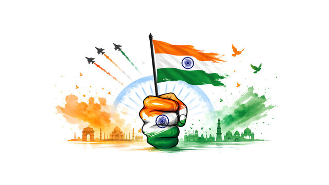 ​Creative Indian Tricolor Heritage Graphic Design for 15th August.