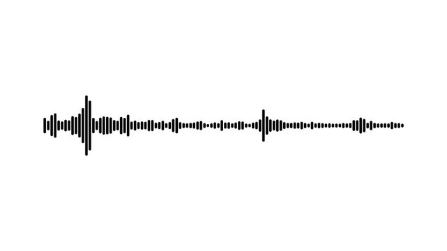 Digital waveform spectrum visualizer with white bars on White screen. Sound wave animation, classic graphic sound equalizer, 4k abstract music sound wave or audio wavefrom isolated.