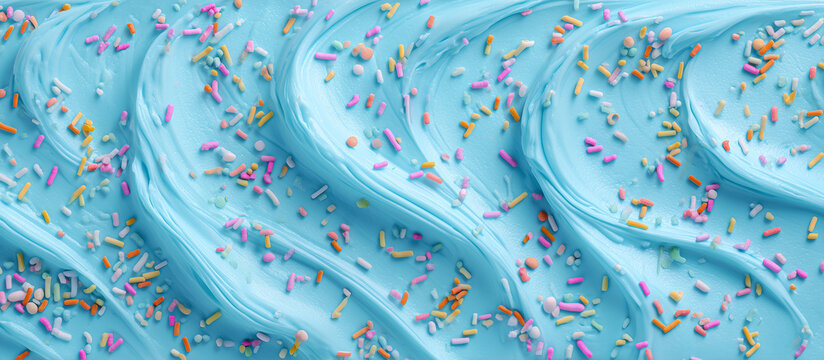 blue cakes with sprinkles