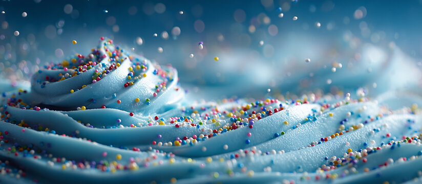 blue cakes with sprinkles