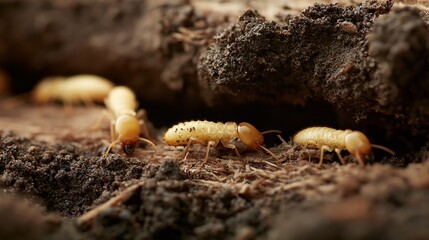 Obraz premium Close-up of Termites in Their Habitat