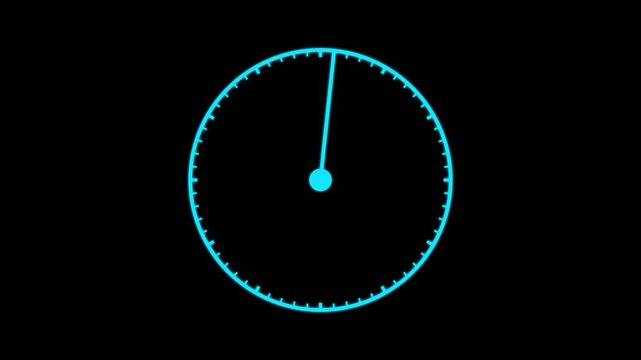 abstract analog clock animation cyan background black12 ghanta 