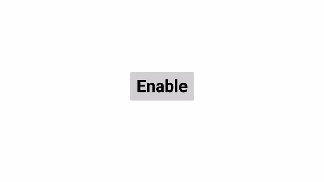 Enable Button Click Animation with Hand Pointer and Mouse Cursor Interaction on Transparent Background, Settings Toggle UI, 4K Motion Graphics