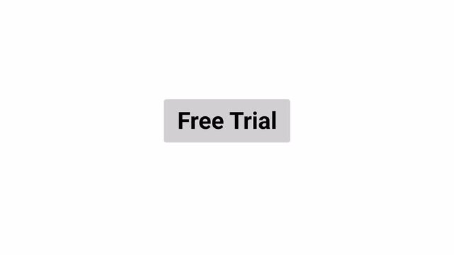 Free Trial Button Click Animation with Hand Pointer and Mouse Cursor Interaction on Transparent Background, Subscription UI, 4K Motion Graphics