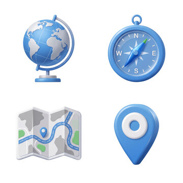 Global travel and location pointer icons