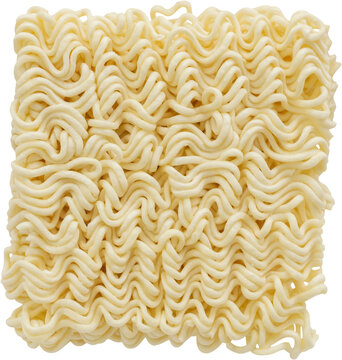 dry instant noodles isolated on white background