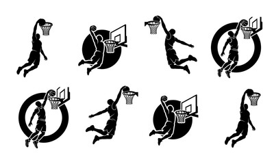 Basketball Player Dunk Silhouette Vector © MumrujulHaque